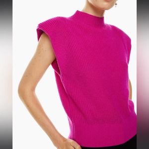 Aritzia Babaton Hazlitt Sweater Vest Merino Wool Granita Pink